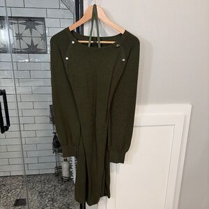 Green sweater dress